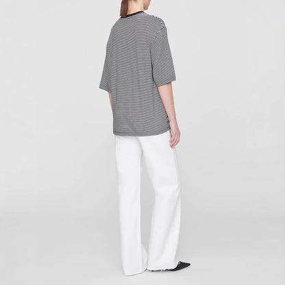 Women's American Niche Classic Embroidered Striped Loose Blouses