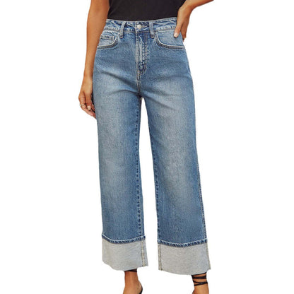 Women's Spring Elastic Straight Quality Retro High Jeans
