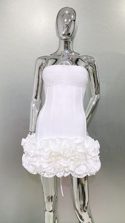 Sexy Strap Adjustable Tube Flower Dress Dresses