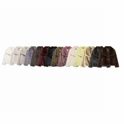 Women's Innovative French Artificial Fur Effect Coats