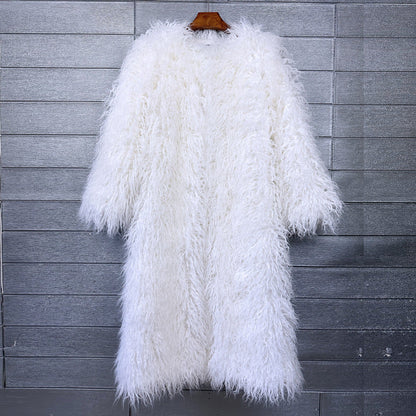 Imitation Tan Wool Extended Furry Color Coats