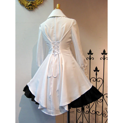 Solid Color Irregular Cinched Large Lapel Bow Dresses