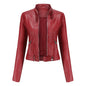 Women's Fashion Leather Stand Collar European Shorts