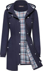 Women's Casual Fashion Plaid Long Sleeve Anorak Coats