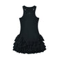 Women's American Round Neck Sleeveless Ruffled Dress Dresses