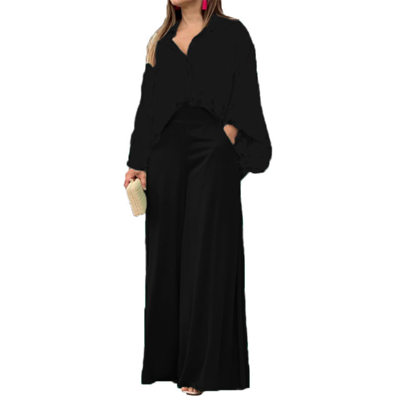 Women's American Printed Casual Loose Lapels Shirt High Suits
