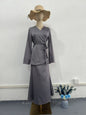 Women's Spring Satin Patchwork Design Long Dress Suits
