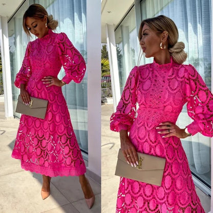Women's Embroidered Large Swing Spring Fashion Puff Dresses