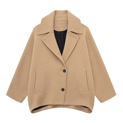 Women's Creative Wool Blend Loose Overcoat Coats