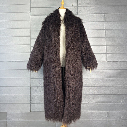 Fur Imitated Tibet Sheep Green Fruit Collar Over Coats