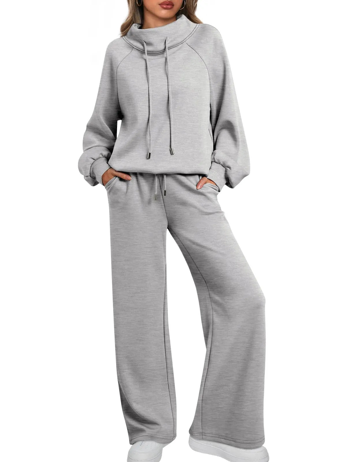 Women's Long Sleeve Wide Leg Fashion Waist Suits