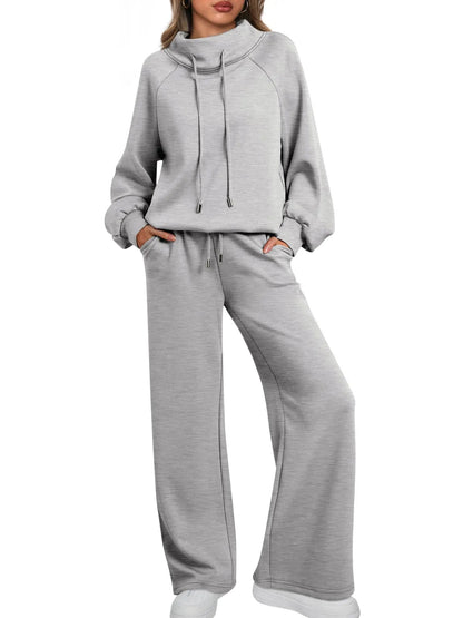 Women's Long Sleeve Wide Leg Fashion Waist Suits