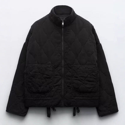 Versatile Trendy Rhombus Quilted Baggy Casual Coats