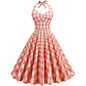 British Lattice Girdle Large Swing Mid-length Dress Dresses