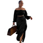 Sexy Bandeau Large Lantern Sleeve Two-piece Suits