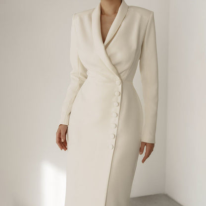 Women's Spring Solid Color Long Sleeve Button Suits