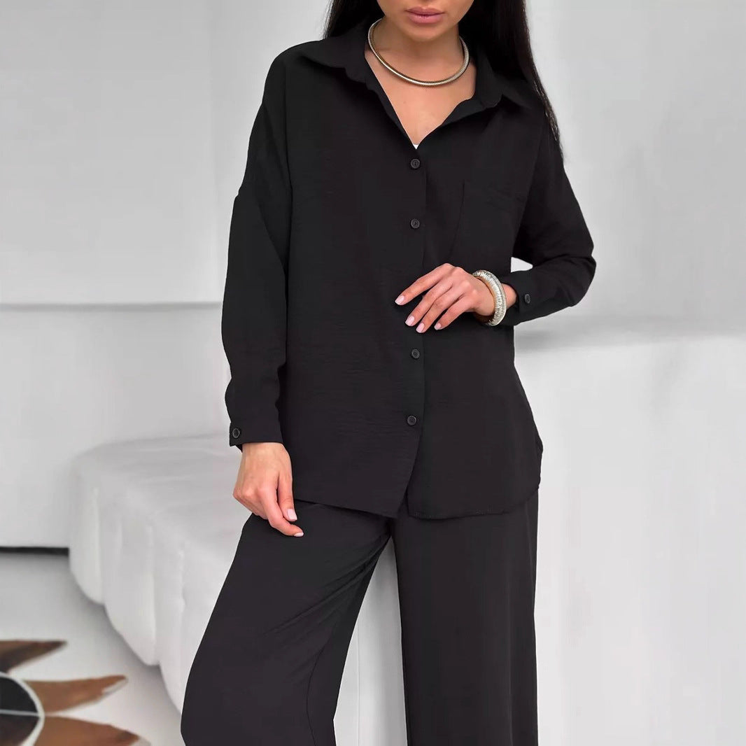 Women's Solid Color Pocket Casual Trousers Cardigans
