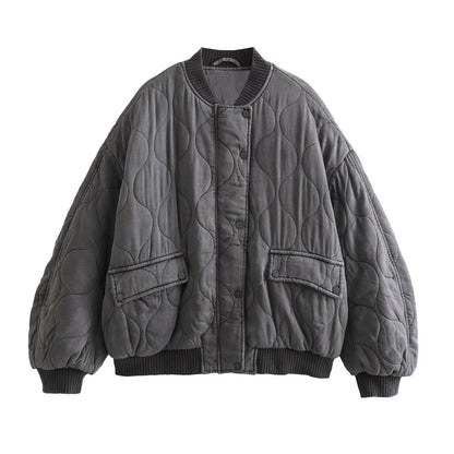 Women's Fashion Loose Pilot Shoulder Width Washed Coats