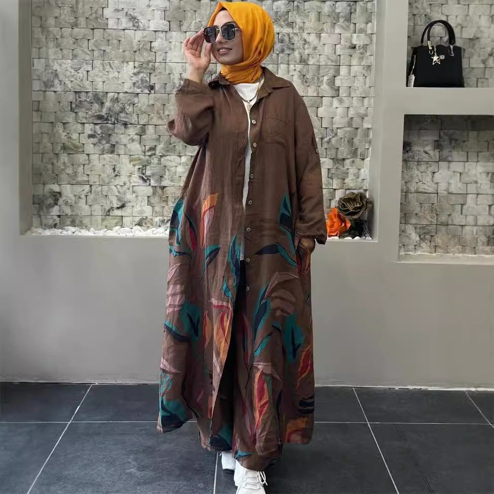 Women's Loose Fashion Printed Long Casual Wide Suits