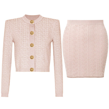 Women's Glamorous Beautiful Fashionable Knitted Three-piece Suits