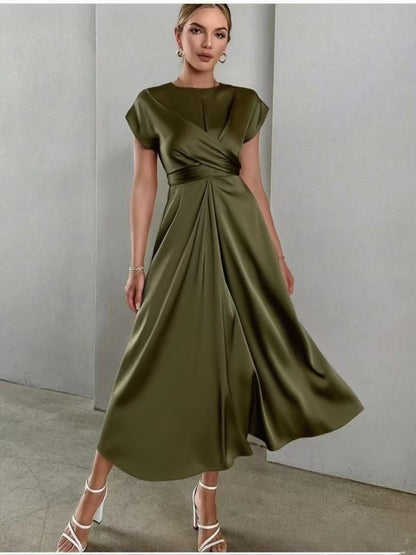 Women's High-grade Satin One-piece Sleeve Dress Elegant Dresses