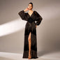 Women's French Style Long Dress Sleeve Sequined Dresses