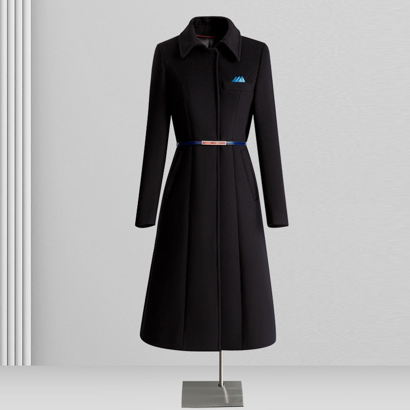 Women's Professional Woolen Winter Mid-length Elegant Wool Coats