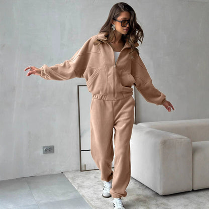 Women's Stylish Long-sleeved Casual Sports Trousers Suits