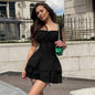 Pleated Waist Trimming Ruffles Dress Female Hot Dresses