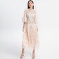 Women's Elegant Dress For French Embroidery Flower Mesh Dresses
