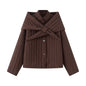 Women's Autumn Korean Quilted Loose Detachable Scarf Coats