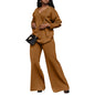 Women's Pure Color Thickened Suede Split Sleeve Suits