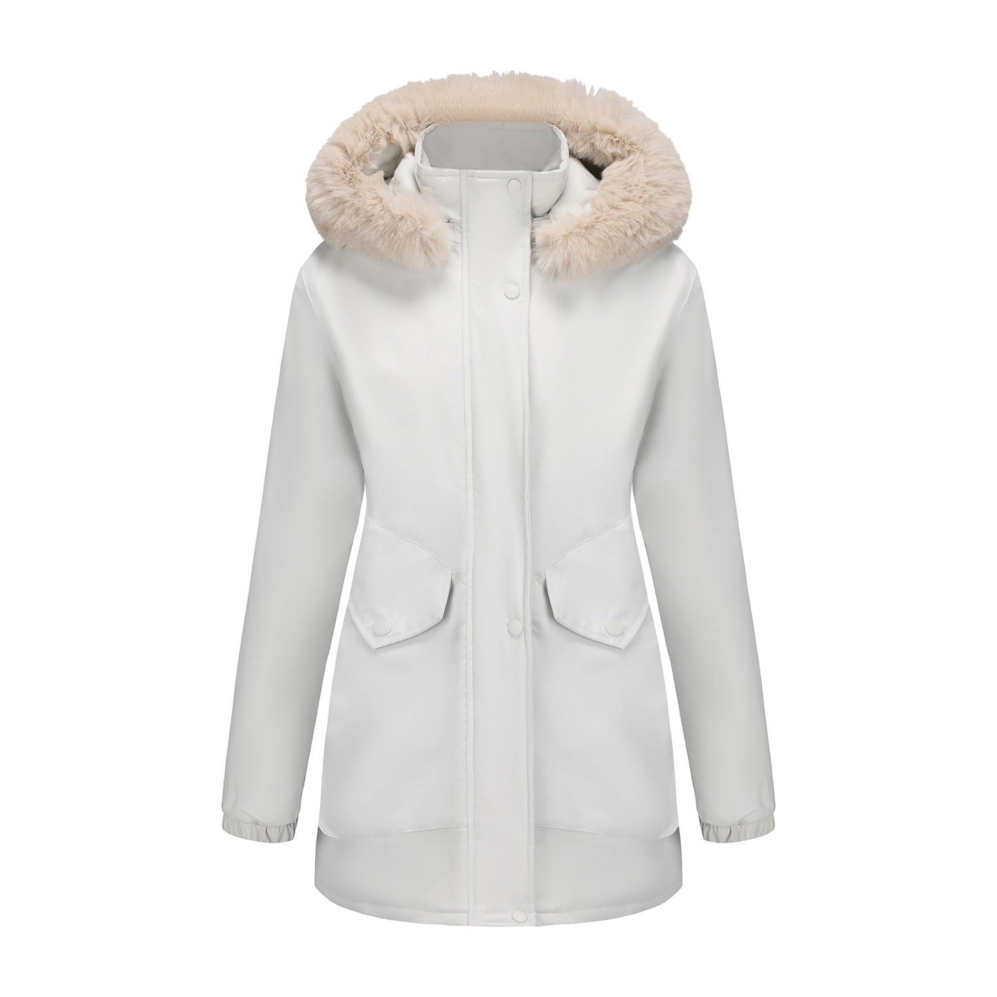 Women's Parka Fleece-lined Korean Style Big Fur Coats