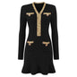 Slim Fit Slimming Bead Long Sleeve Dresses