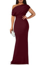 Sleeveless Cold-shoulder High Sense Skinny Long Dresses