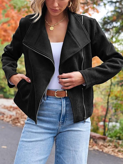 Classy Glamorous Fashion Casual Motorcycle Suede Coats