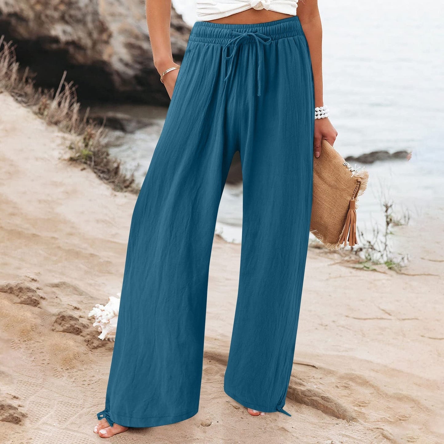 Outside Home Daily Date Pleated Thin Pants
