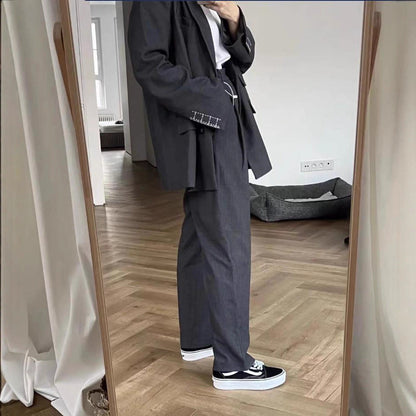 Women's Spring Korean Style Loose Temperament Slimming Straight Suits