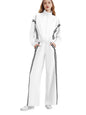 Wear Zipper Sports Contrast Color Striped Suits