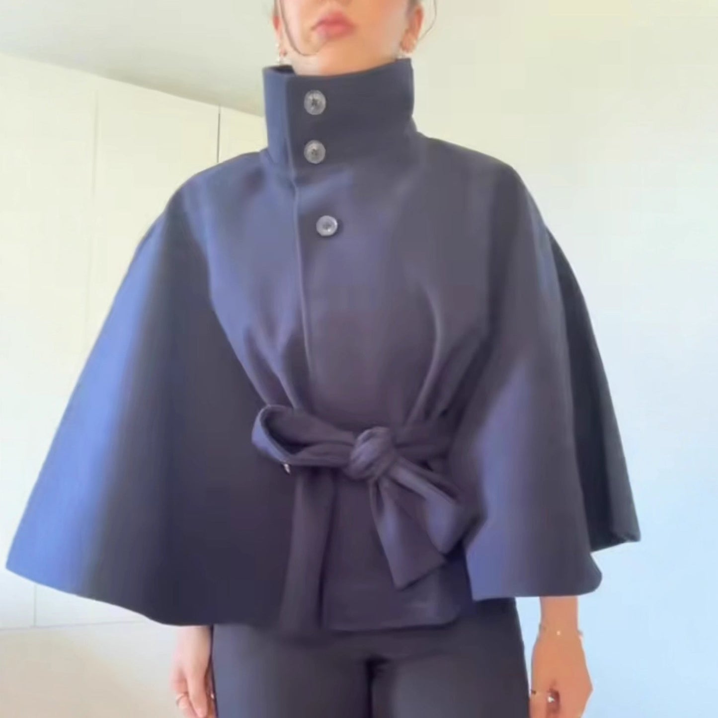 Women's Fashion Loose Lapel Bathrobe Belt Coats