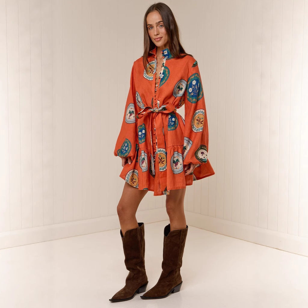 Casual Fashion Linen Shirt Temperament Wild Dresses