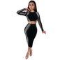 Women's Wear Rhinestone Long Sleeve Two-piece Slim Suits