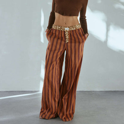Women's Casual Comfortable Plaid Trousers Straight For Pants