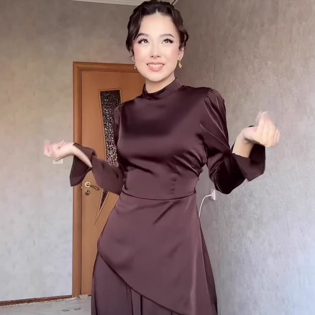 Women's Color Waist Tight Slimming Exotic Long Dresses