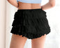 Beach Hot Ruffled Wave Solid Color Shorts