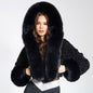 Women's Fur Hooded Rabbit Collar Woolen Korean Coats