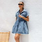 Summer Sleeve Lapel Casual Denim Dress Dresses