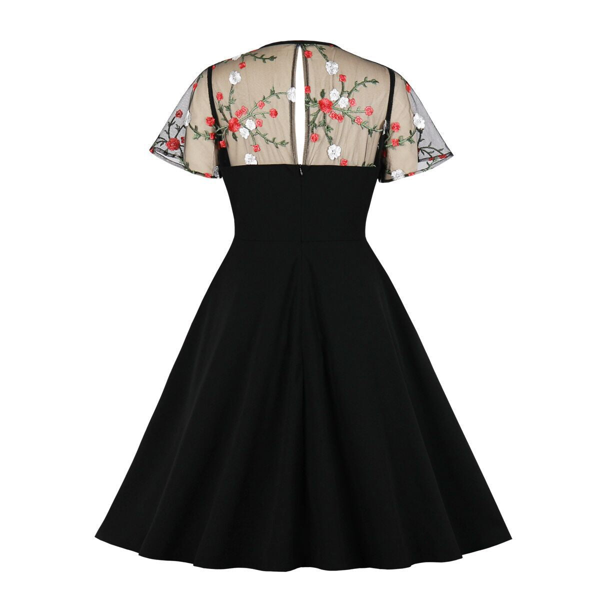 Women's Polka Dot Stitching Pettiskirt Retro Big Dresses