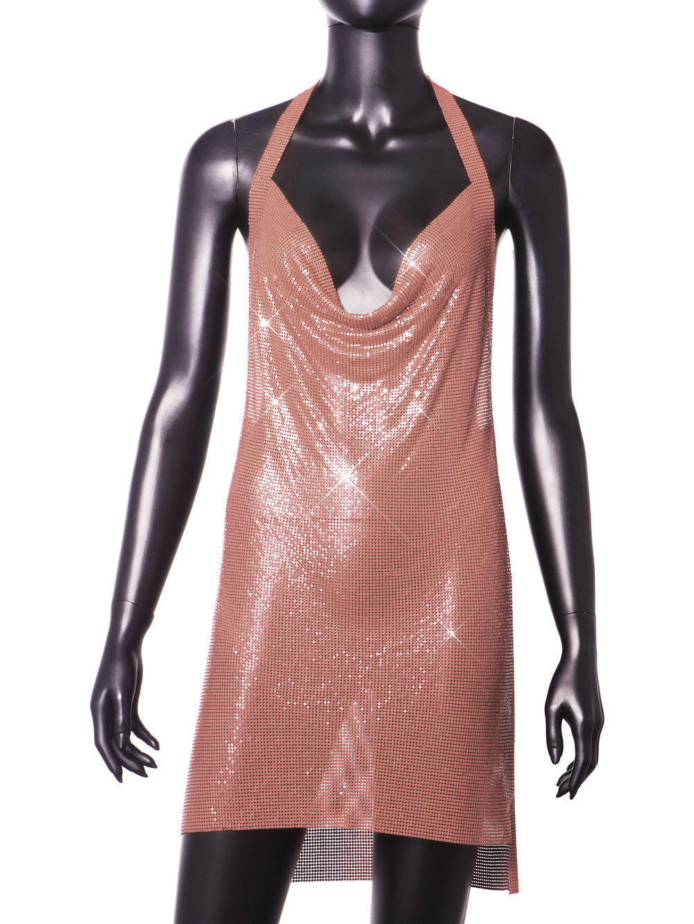 Nightclub Metal Sequins Sexy Suspenders Dress Dresses