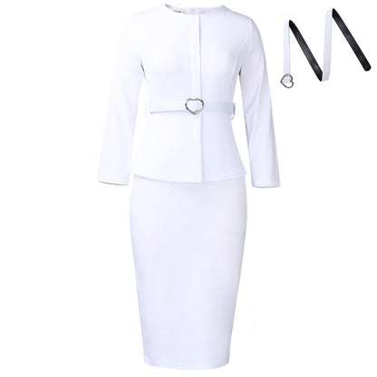 Women's Fashion Round Neck Temperament Ol Pencil Dresses